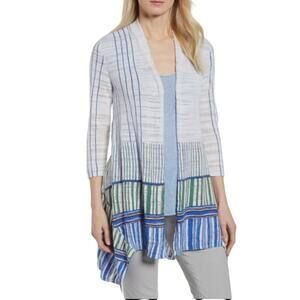 Nic+Zoe Women's Long Sleeve Linen Blend Open Front Cardigan Size Large